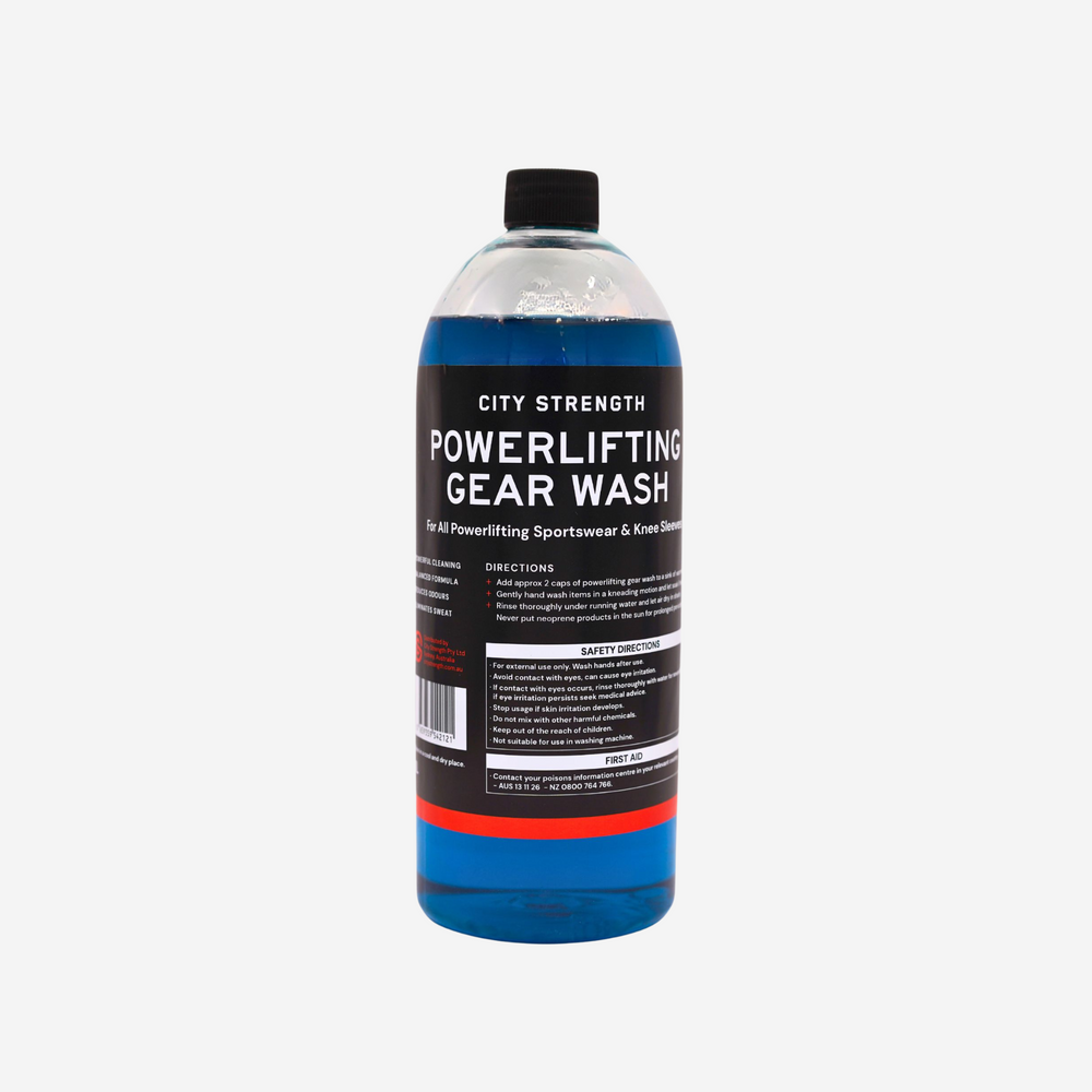 Powerlifting gear wash bottle by city strength 