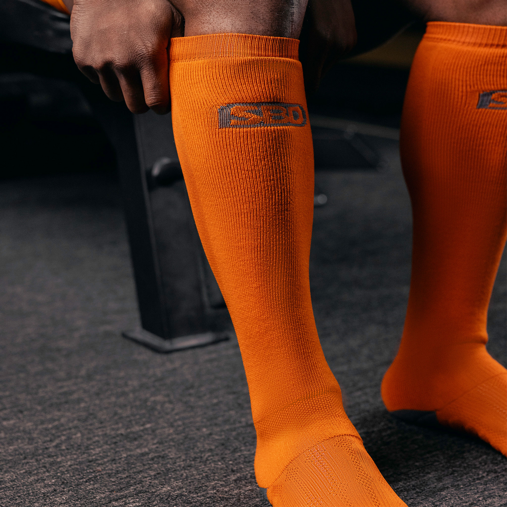 Orange Deadlift socks